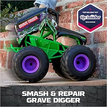 Amazon.com: Monster Jam, Official Smash & Bash Grave Digger Remote